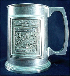 Pewter tankard with USS POLLACK emblem