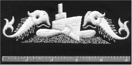 Large silk embroidered dolphins, c.1920 - image